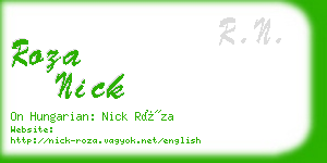 roza nick business card